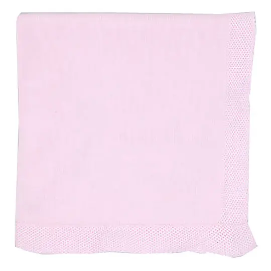 Baby Mode Signature Baby Boys and Baby Girls Knit Blanket with Knit Border, Pink