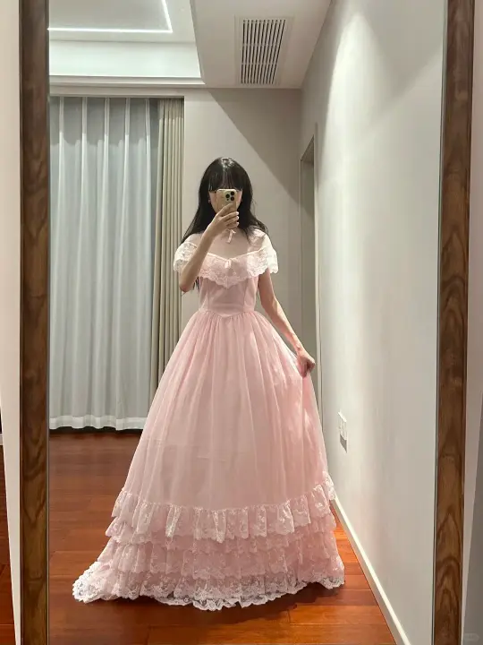 Light pink fitted waist, long ball gown/bridal dress R8846