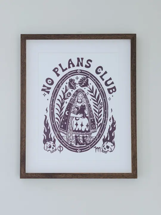 No Plans Club Wall Print