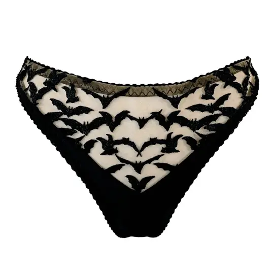 BATS EMBROIDERY THONG