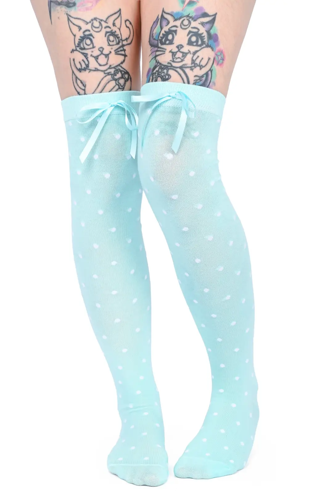 Knee High Dot Socks - Mint