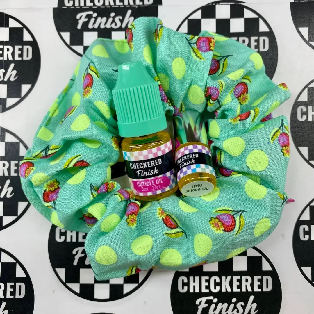 Checkered Finish: Scrunchie+ Duo "Juiced Up" *CAPPED PRE-ORDER*