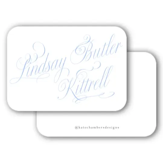 Simple Slanted Script Landscape Women's Enclosure Card