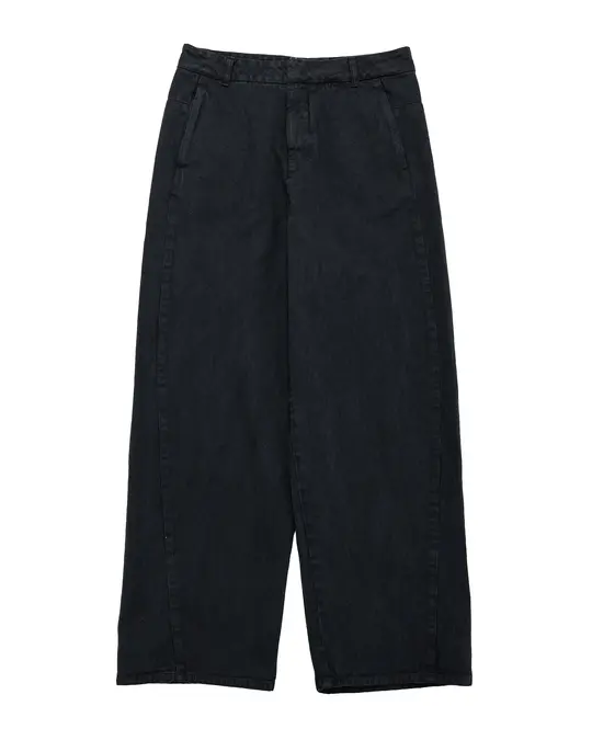 Amomento Garments Dyed Curved Seam Denim Black