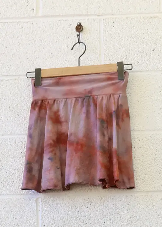 OOAK - Princess Seam Mini Skirt / XS / LIGHT Organic Cotton / Ice Dye (84)