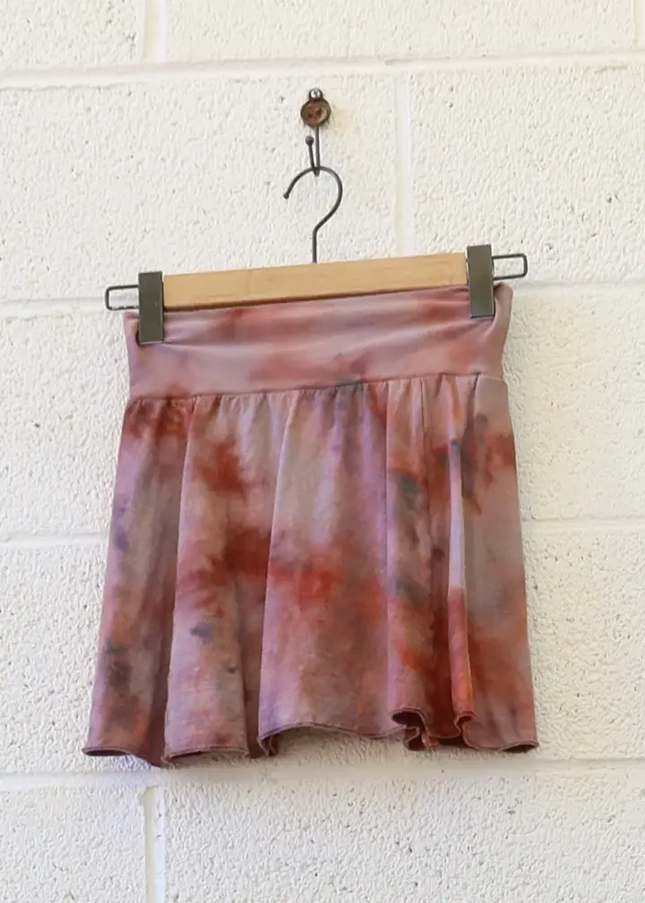 OOAK - Princess Seam Mini Skirt / XS / LIGHT Organic Cotton / Ice Dye (84)