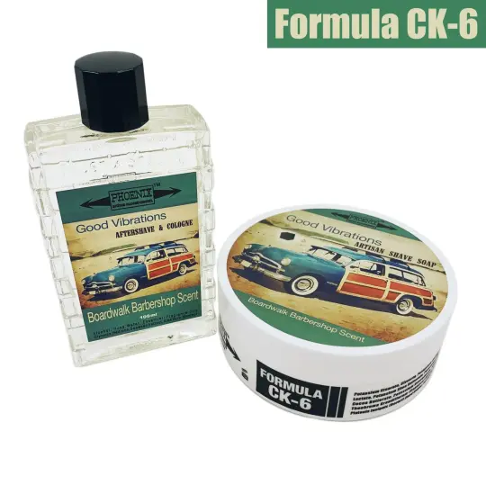 Good Vibrations Artisan Shaving Soap & Aftershave Bundle Deal | Ultra Premium CK-6 Formula