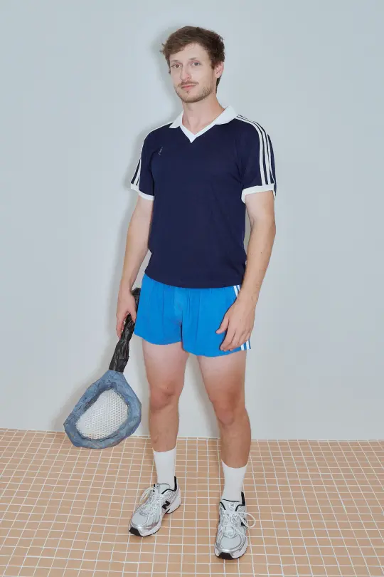 Unisex Wool Blend Varsity Polo Navy
