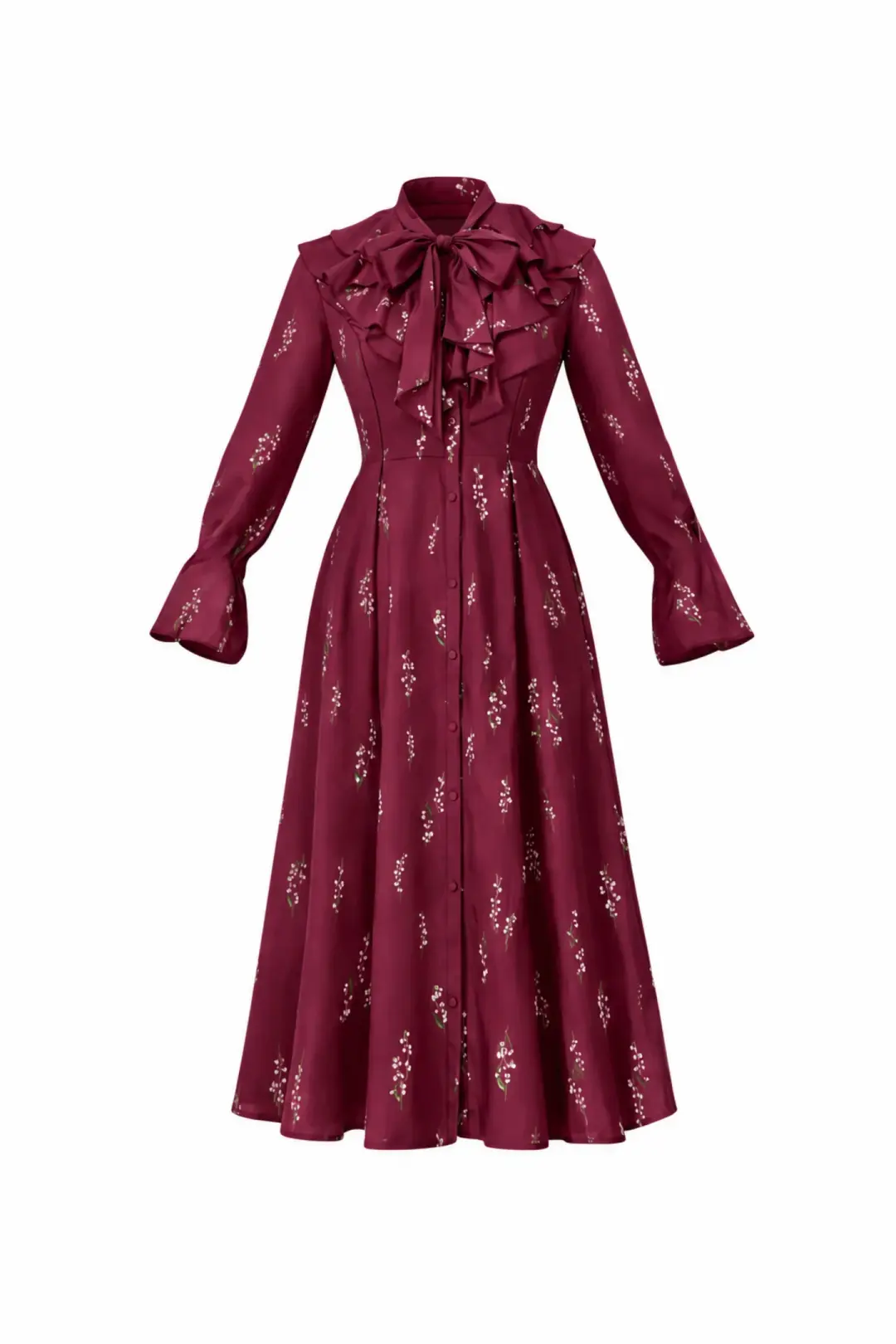 Floral Midi Dress with Ruffles | Hearts Desire