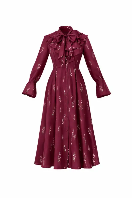 Floral Midi Dress with Ruffles | Hearts Desire