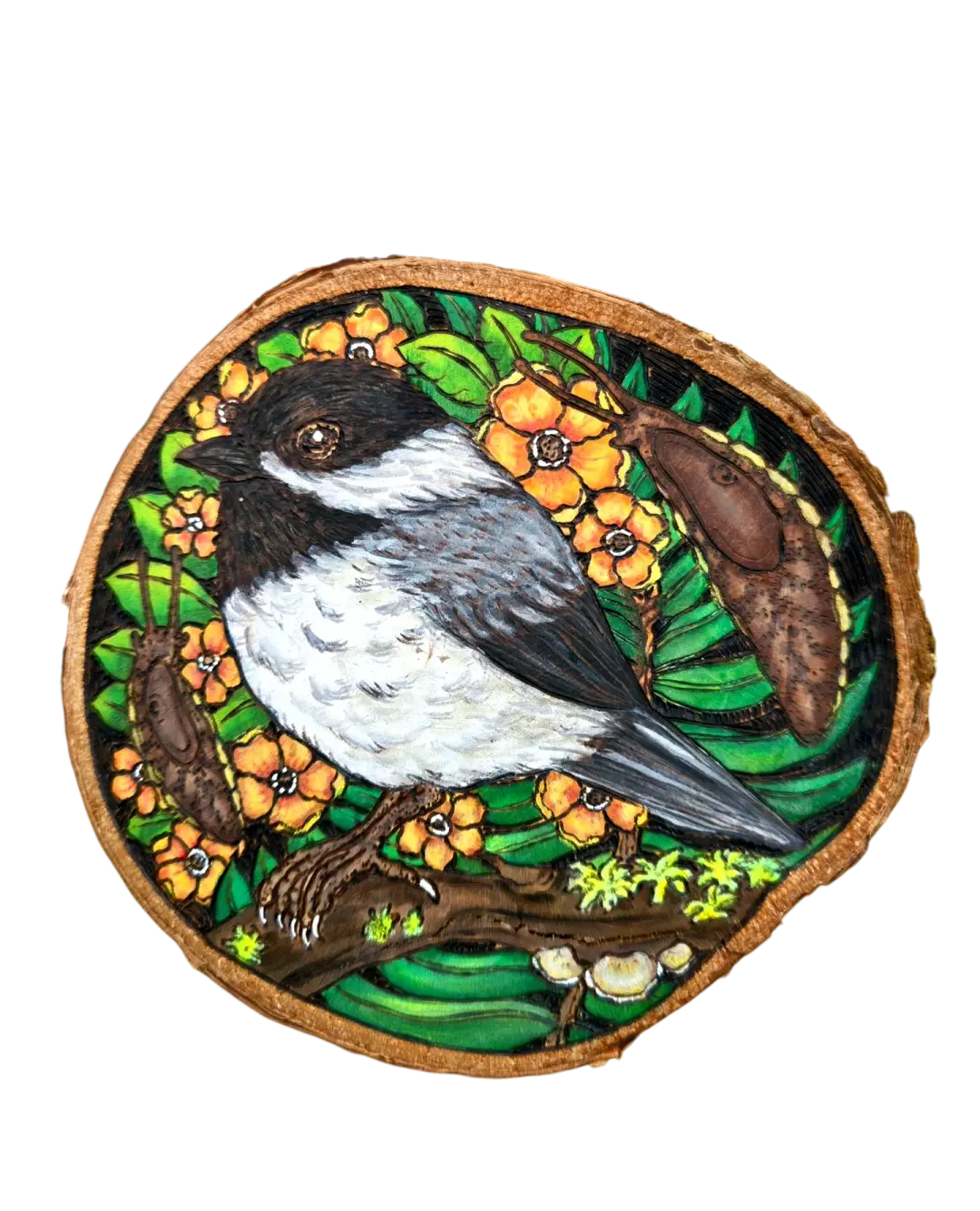 Hand-drawn Bird and Mushroom Vinyl Stickers by Forrest Chel Art