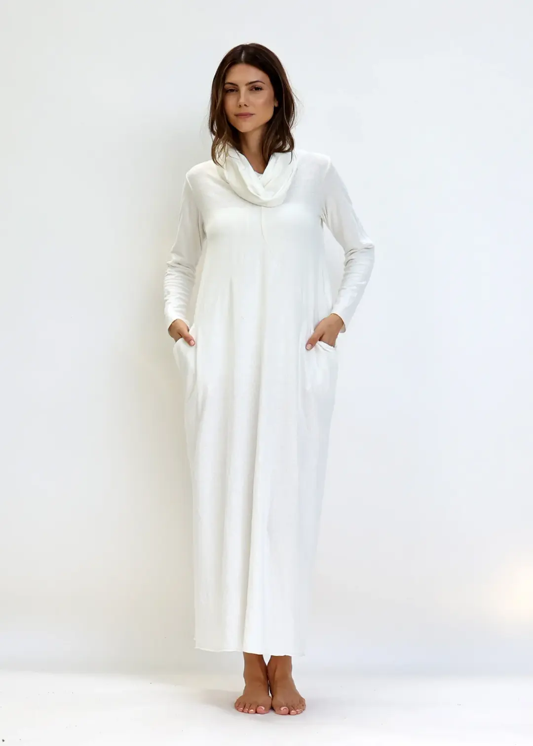 Chunky Cowl Origami Long Dress