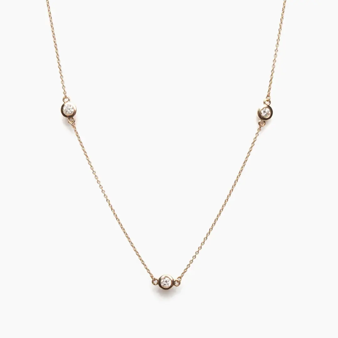 Three-Diamond Station Necklace