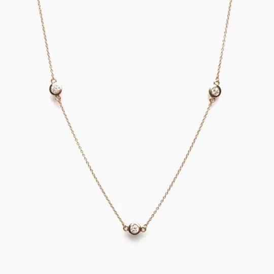 Three-Diamond Station Necklace