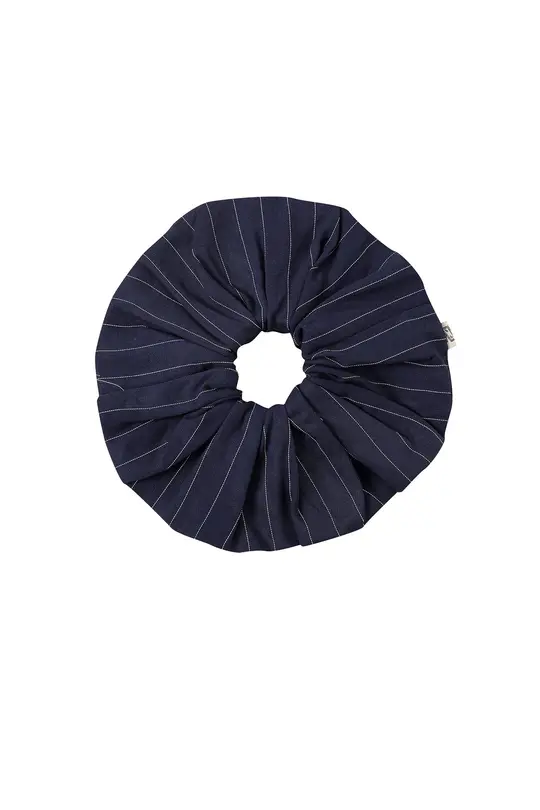 Navy Stripe Scrunchie