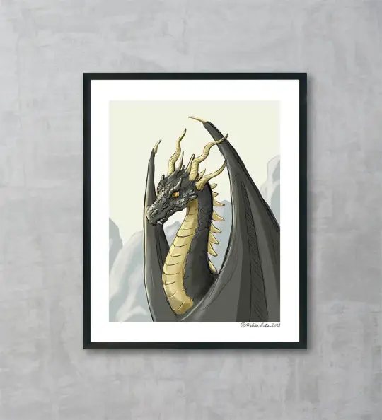 Sirius the Black Dragon Fine Art Print