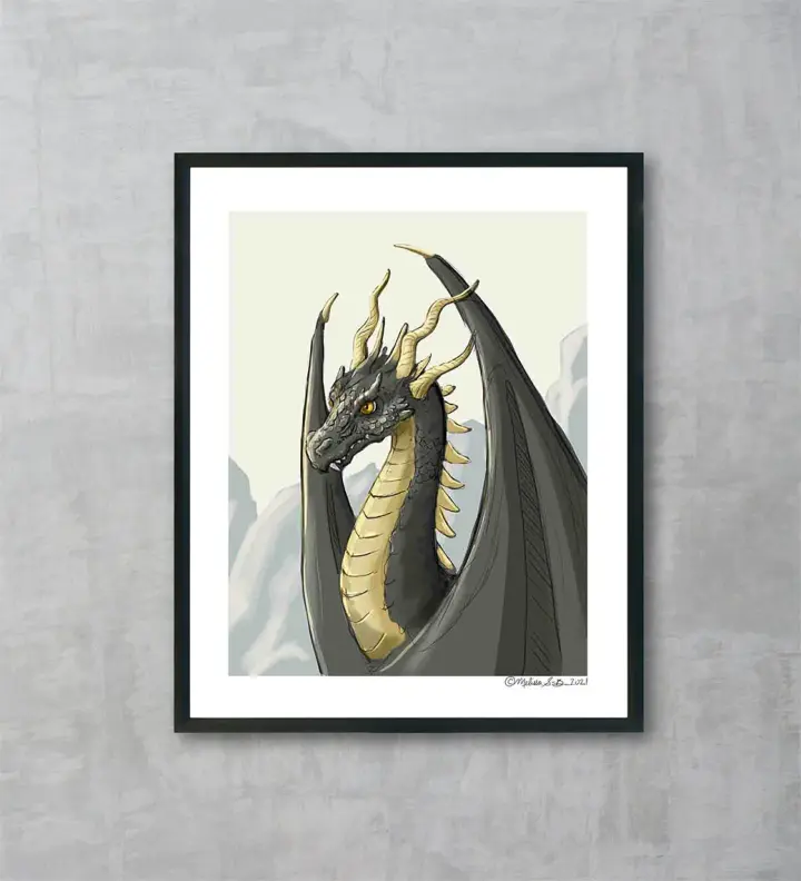 Sirius the Black Dragon Fine Art Print