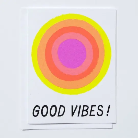 Good Vibes Glowing Neon Sunshine Card