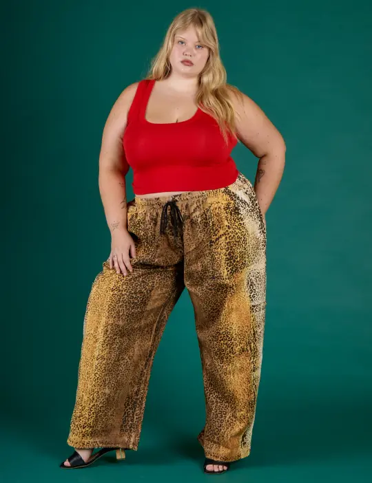 Drop Pocket Pants - Leopard Print