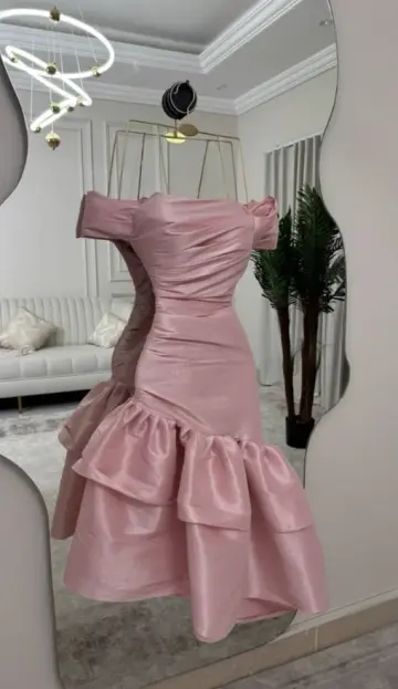 Silky Satin Bateau Women's Homecoming Dress Sweet Bodycon Mini Party Dress RS2260