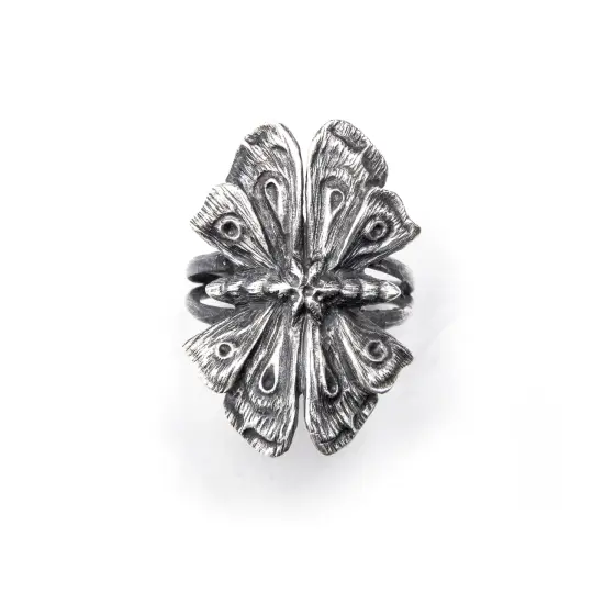 Conjoined Alice Planchette Moth Ring.
