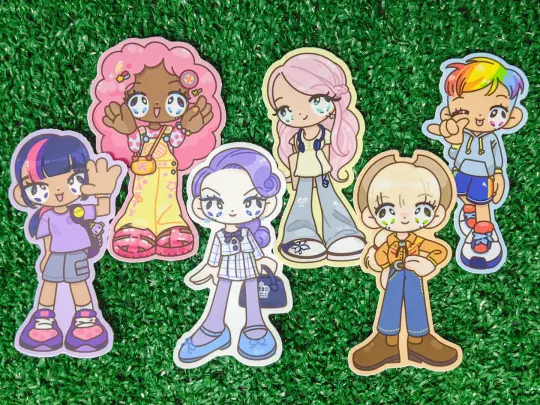 magic pony friend group gijinka waterproof sticker