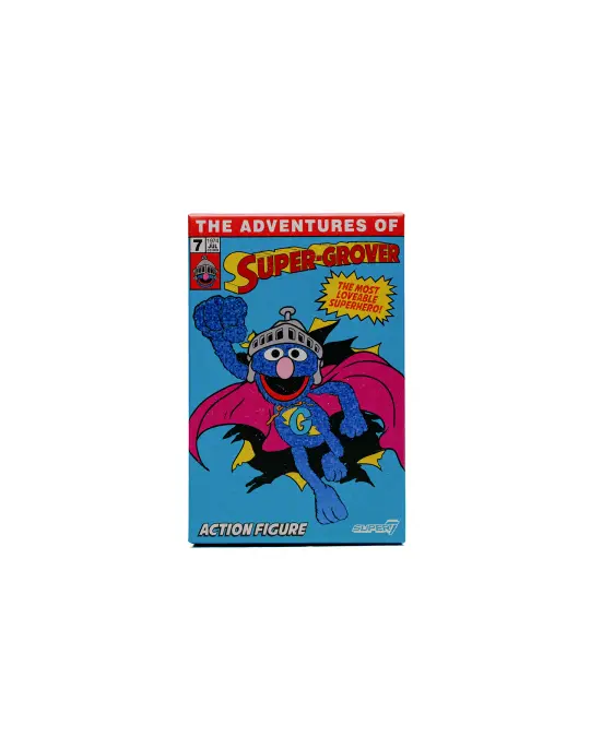 Super7 Sesame Street ReAction Super Grover w/ Chase