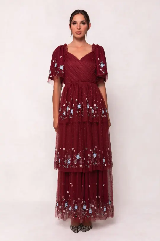 Mabel Dress in Burgundy