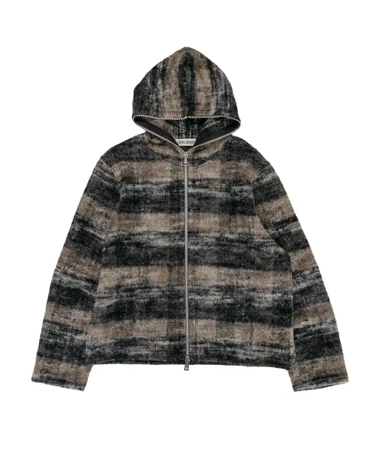 Our Legacy Full Zip Hood Night Woods Check Lofty Wool