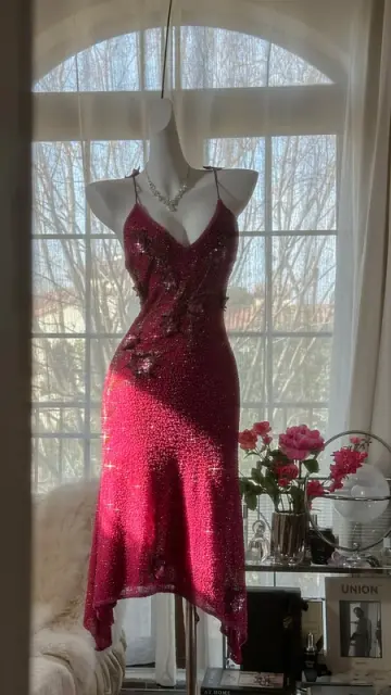 Rose pink halter-neck rhinestone fitted waist slim back mid-length ball gown R7677