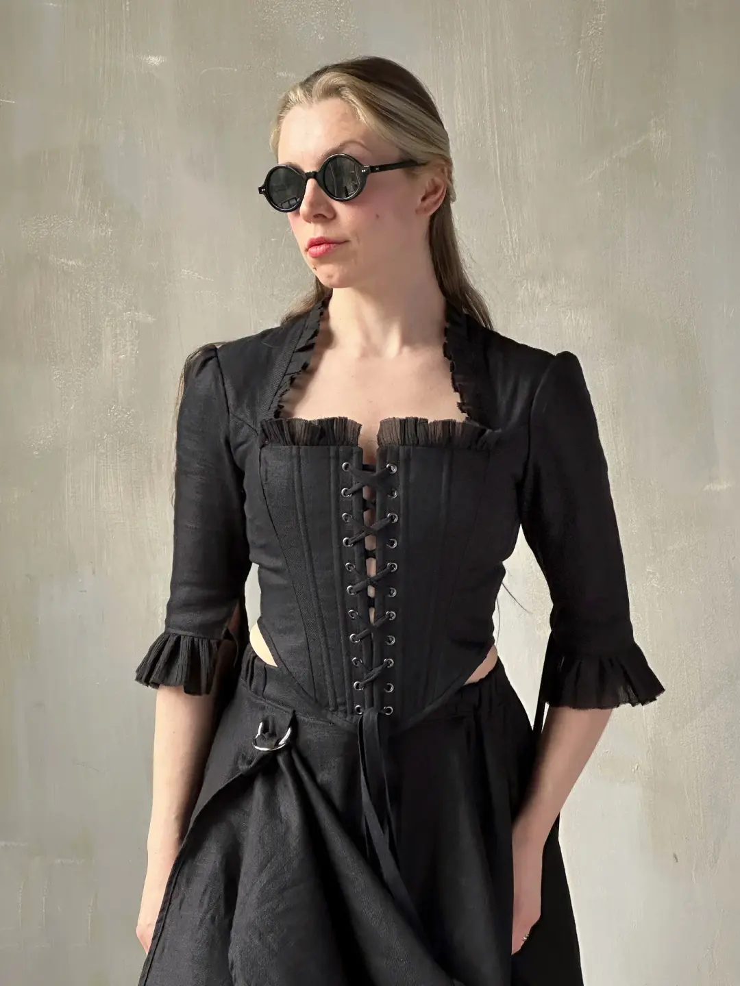 Spring '26: Pastorale Bodice in Black Linen (In Stock)