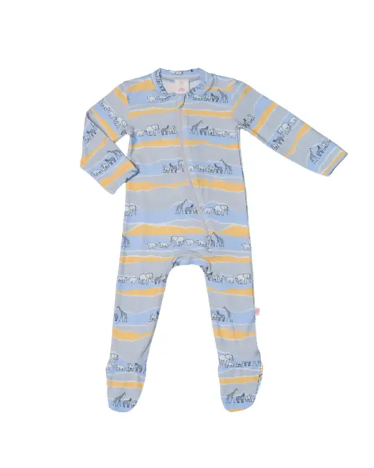 Sleepsuit - Grey Animal March