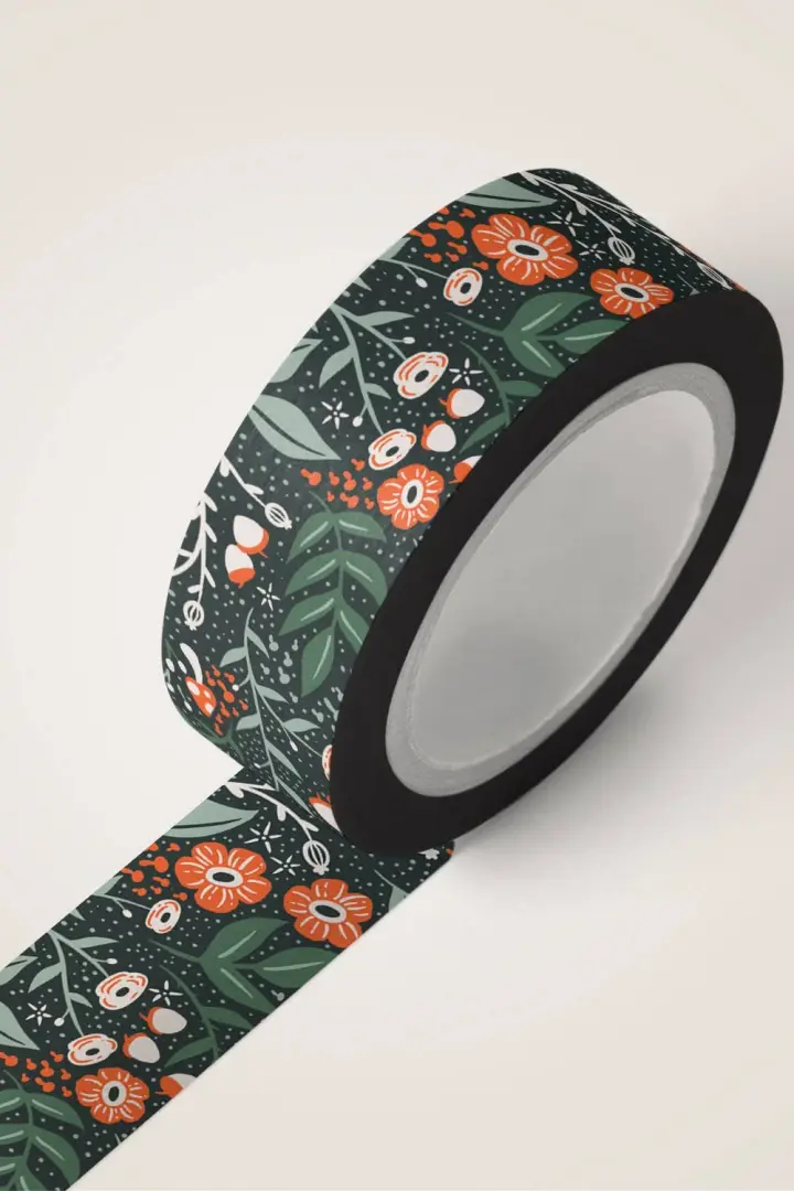 Wicked Wildflowers Washi Tape - Emerald