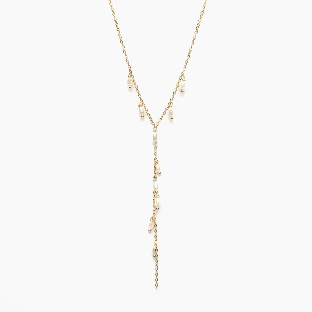 Delicate Gemstone Lariat Necklace