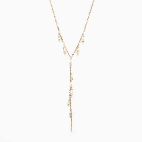 Delicate Gemstone Lariat Necklace
