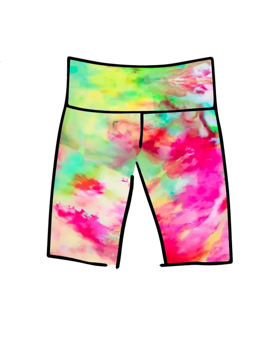 High Rise Bike Shorts Limited Edition Summer Crush Ice Dye