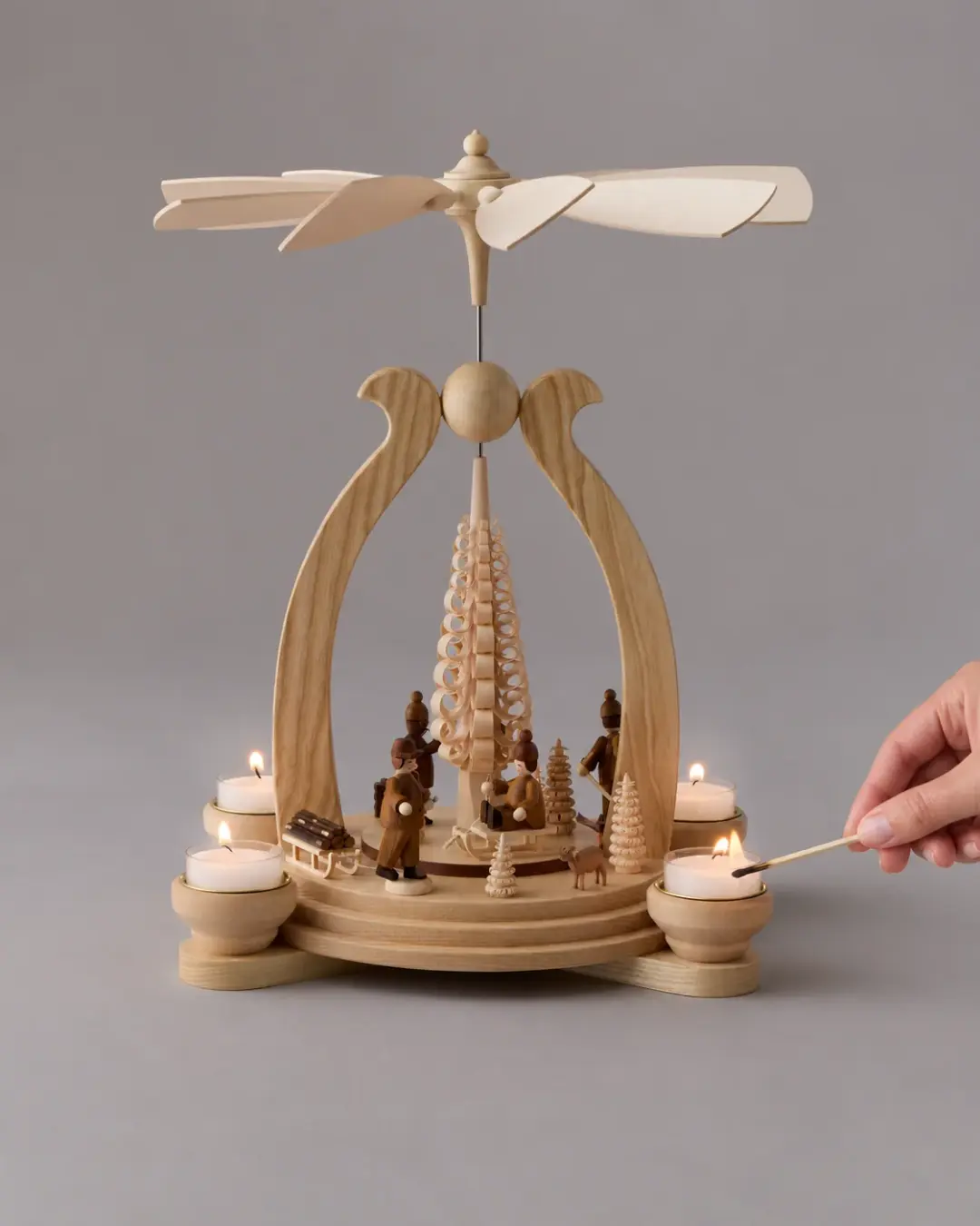 Handcrafted Village Candle Pyramid