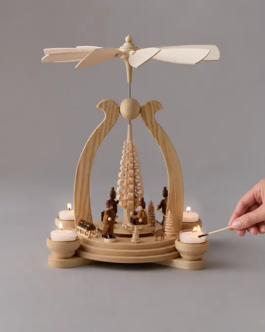 Handcrafted Village Candle Pyramid
