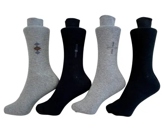 Men's cotton blend dress socks - Gray (3 designs)