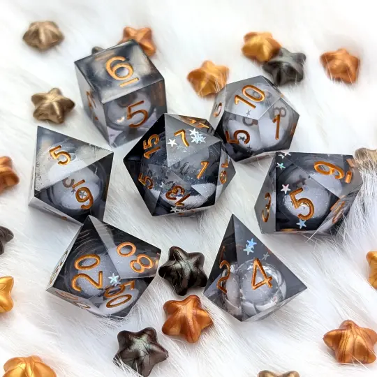 Shining Star Black Liquid Core DnD Dice Set