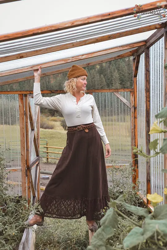 Vintage-Style Cotton Petticoat in Brown
