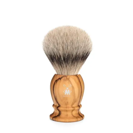 MÜHLE CLASSIC Shaving Brush, Silvertip Badger, Olive Wood, Small