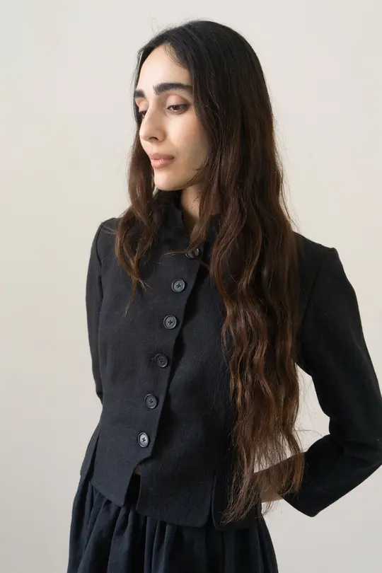 Elspeth Jacket - Black Linen
