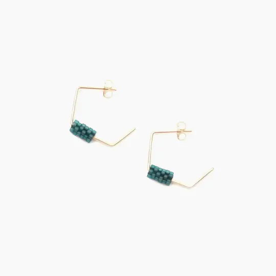 Wire Earrings in Dark Teal