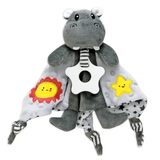 Baby Mode Baby Boys and Baby Girls Popcorn Activity Toy, Gray Hippo