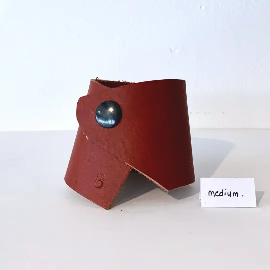 Medium Ochre Leather Wrist Cuff