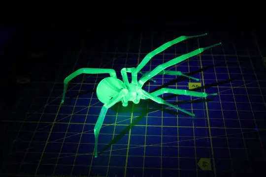 Glowing Uranium Glass Spider Figurine – Handmade UV Reactive Art