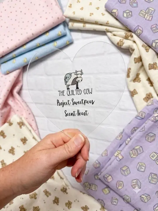 Quilted Cow-Acrylic Heart Template