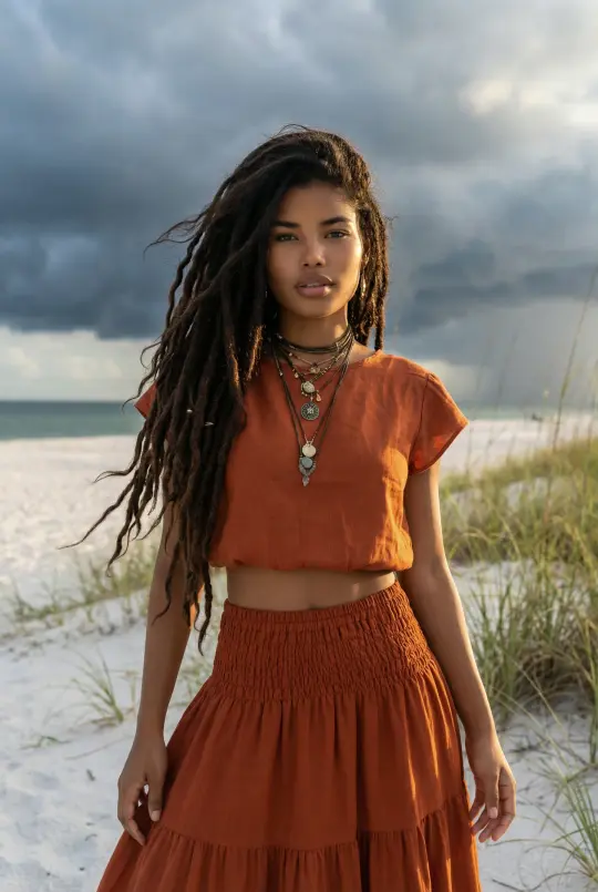 Cap Crop Top Sina Rust