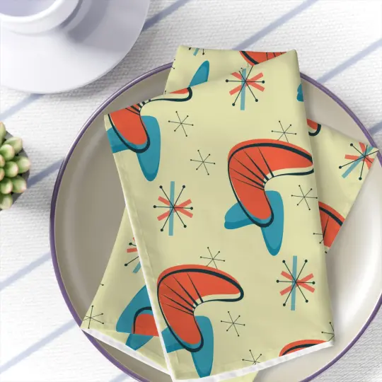 Atomic Boomerang Decor Napkins Set of 4